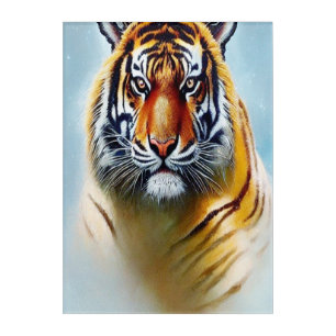 Tiger Face Painting - Striking Wildlife Artwork Acrylic Print