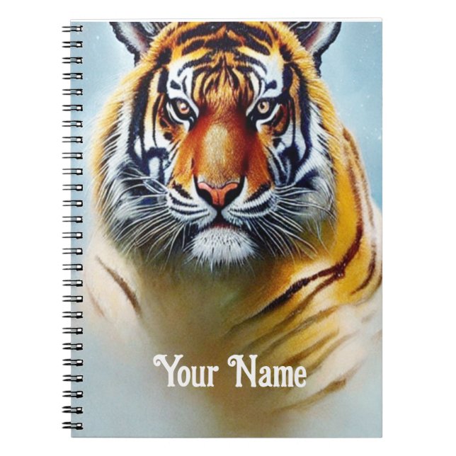 Tiger Face Painting - Striking Wildlife Artwork   Notebook (Front)