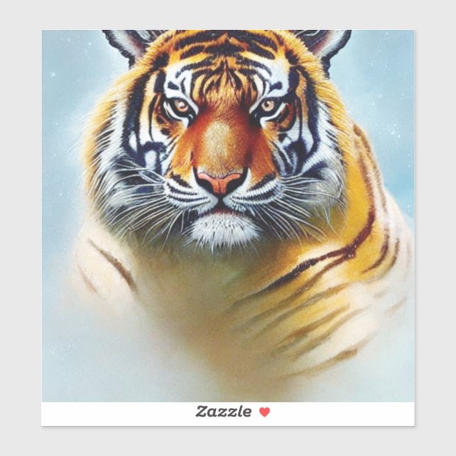 Tiger Face Painting - Striking Wildlife Artwork   Sticker (Sheet)
