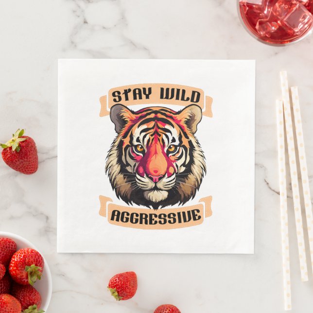 TIGER FACE PAPER DINNER NAPKINS (Insitu)