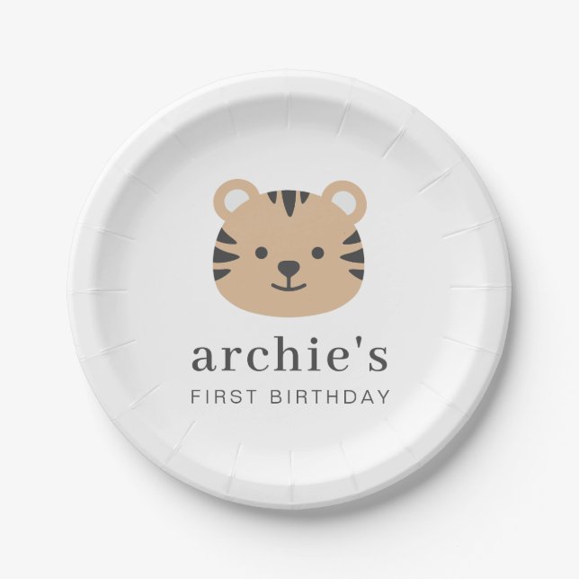 Tiger Face  Paper Plates (Front)