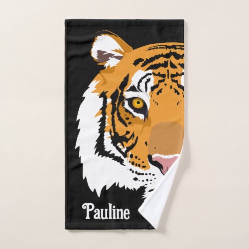 Tiger Face Personalised Hand Towel