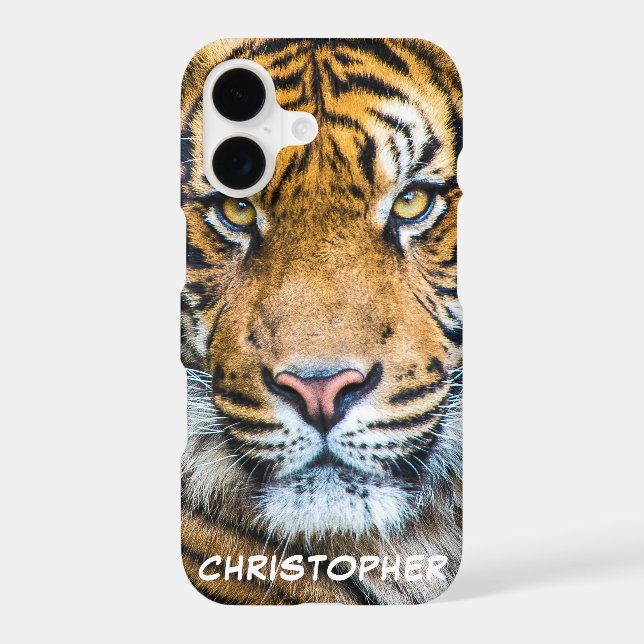 Tiger Face Personalized Name Iphone Case (Back)