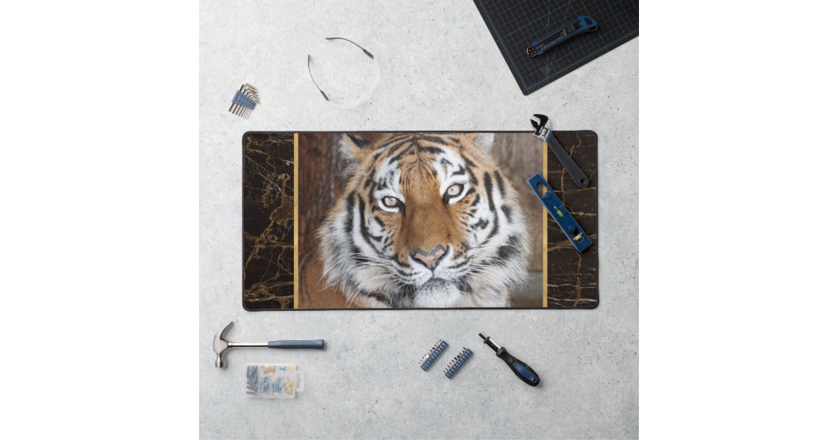 Tiger Face Photo Desk Mat | Zazzle