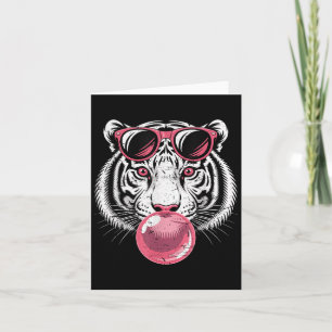 Tiger Face Pink Sungles Jungle Vibes Animal Lover Card