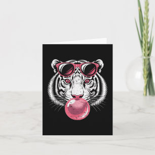 Tiger Face Pink Sungles Jungle Vibes Animal Lover Card