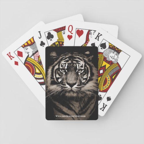 Tiger face playing cards