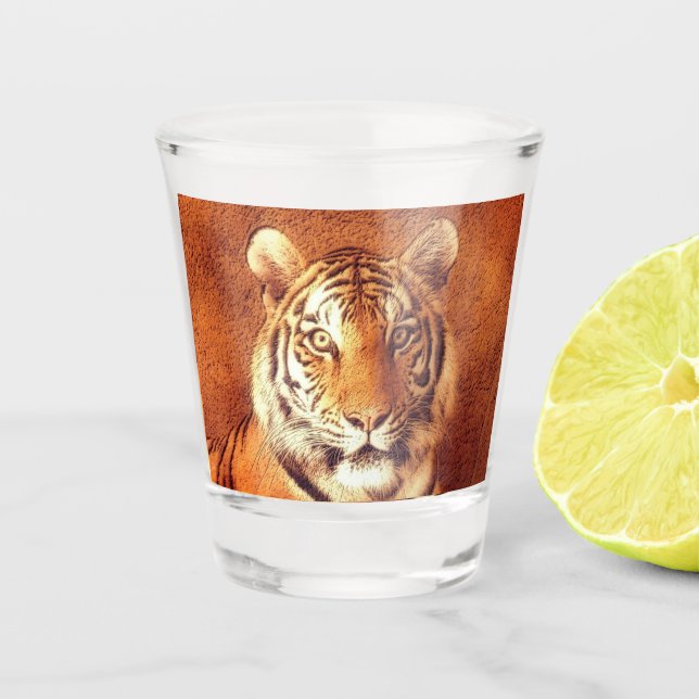 Tiger Face Shot Glass (Front)