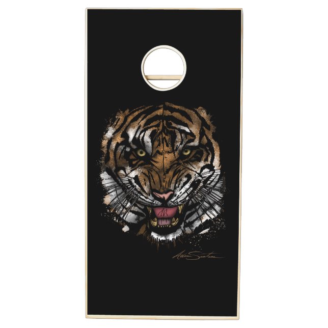 Tiger Face (Signature Design) Cornhole Set (Right)