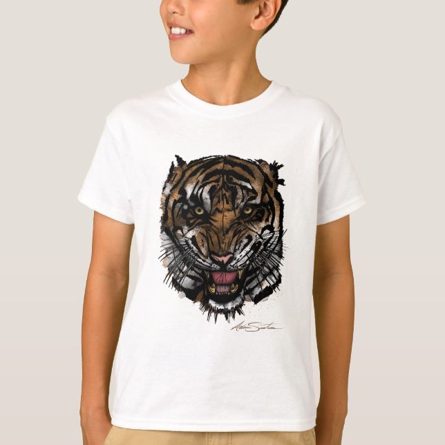 Tiger Face (Signature Design) T-Shirt (Front)
