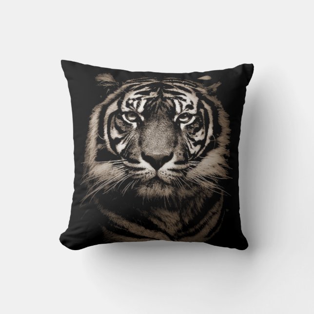 Tiger face throw pillow (Front)