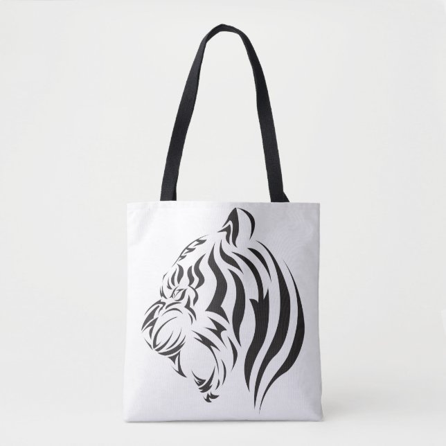 Tiger Face Tote Bag (Front)