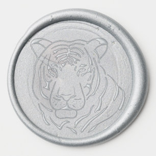 tiger face wax seal stickers