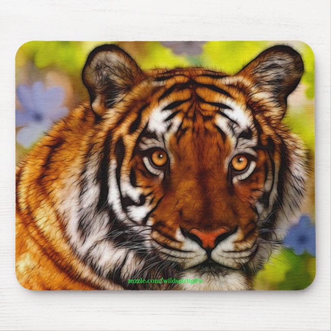 Tiger Face Wildlife Mousemat Mouse Pad (Front)