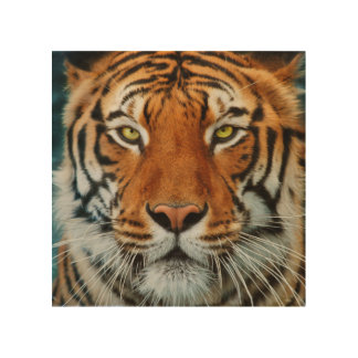 Tiger Face Wood Wall Decor