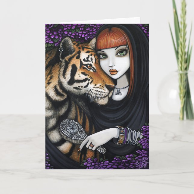 Tiger Fae Soul Mates Fantasy Flower Sam Lilah Card (Front)