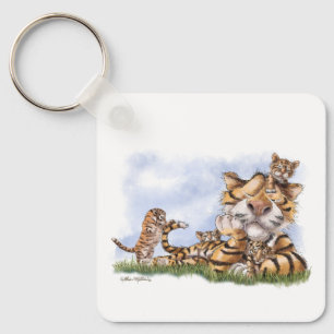 Tiger Family Cartoon Keychain