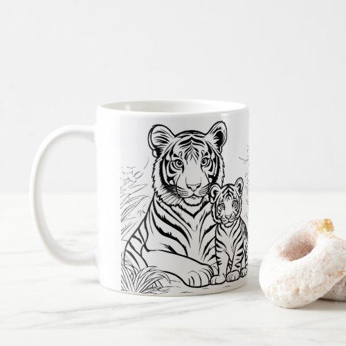Tiger Family Coloring Mug