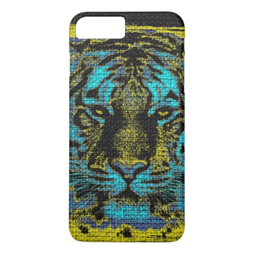 Tiger Fine Art on Burlap Rustic Jute 2 iPhone 8 Plus7 Plus Case