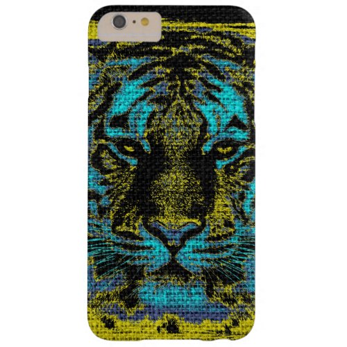 Tiger Fine Art on Burlap Rustic Jute 2 Barely There iPhone 6 Plus Case