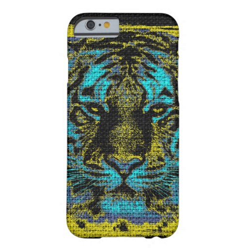 Tiger Fine Art on Burlap Rustic Jute 2 Barely There iPhone 6 Case