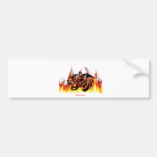 Tiger Fire Bumper Sticker (Front)
