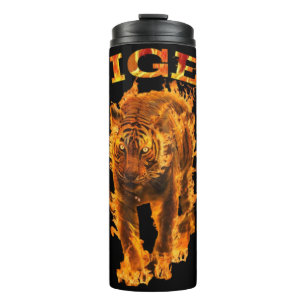 Tiger Fire Flame. Thermal Tumbler