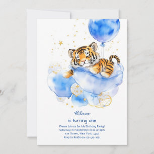 Tiger First Birthday Invitation