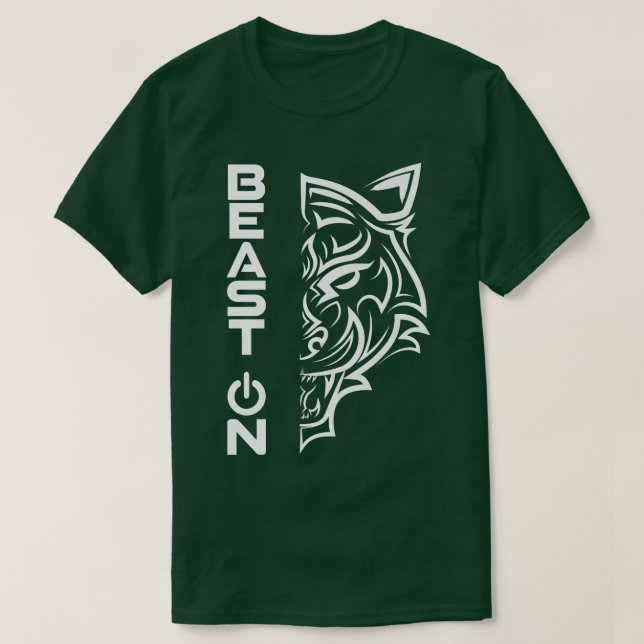 Tiger Fitness Beast On Gym Motivation Fitness Sayi T-Shirt (Design Front)