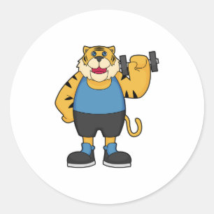 Tiger Fitness Dumbbell Classic Round Sticker