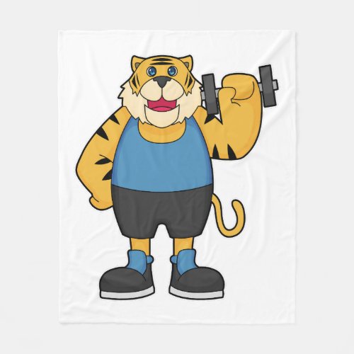 Tiger Fitness Dumbbell Fleece Blanket
