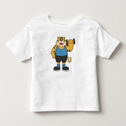Tiger Fitness Dumbbell Toddler T_shirt