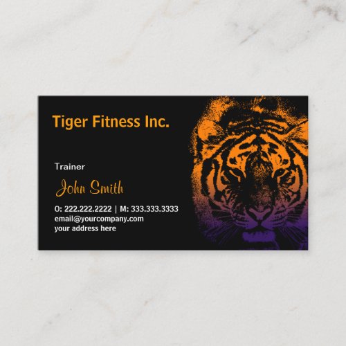 Tiger Fitness/Workout dark business card