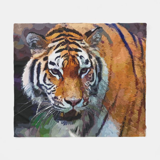 Tiger  fleece blanket (Front (Horizontal))
