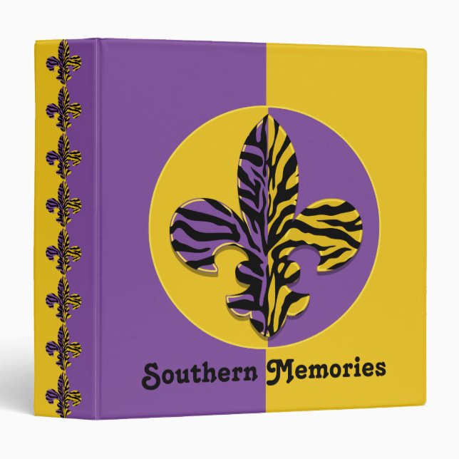 Tiger Fleur de lis Custom Binder (Front/Spine)