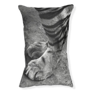 Tiger Foot Black and White Photograph Pet Bed