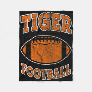 Tiger Football Vintage Distressed Fleece Blanket