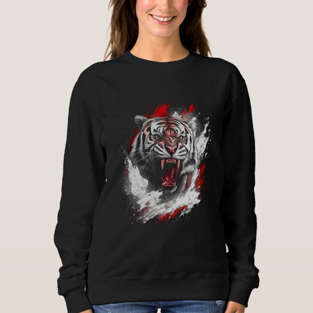 Tiger  for real cat fans sweatshirt (Front)