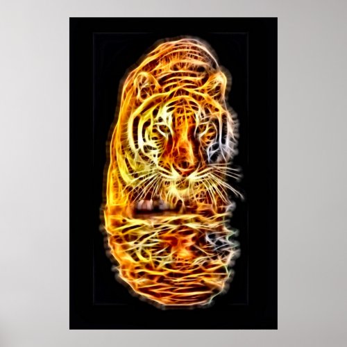 Tiger Fractal Art Poster