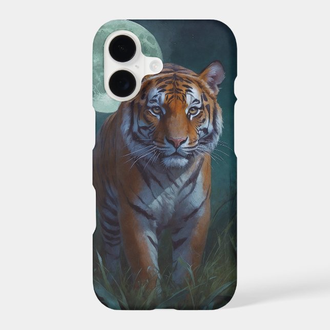 Tiger & Full Moon Iphone Case (Back)