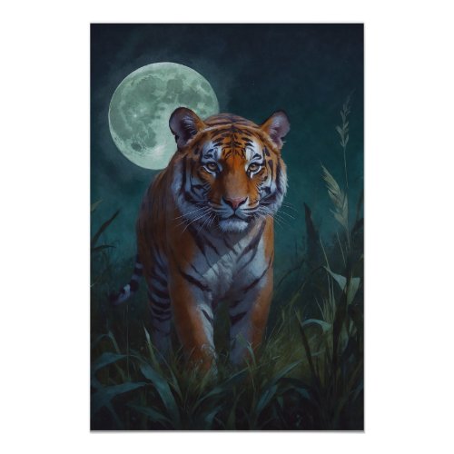 Tiger  Full Moon Poster