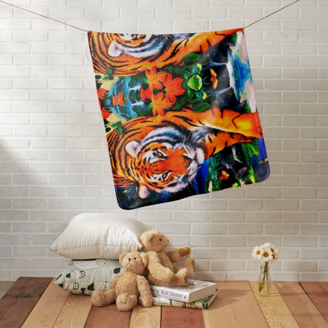 Tiger Fun Home Decor Baby Blanket (In Situ)