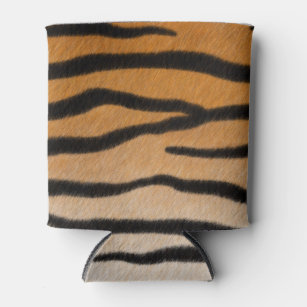 Tiger Fur Orange & Black Realistic Animal Print Can Cooler