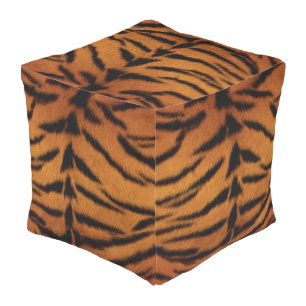 Tiger Fur Outdoor Pouf