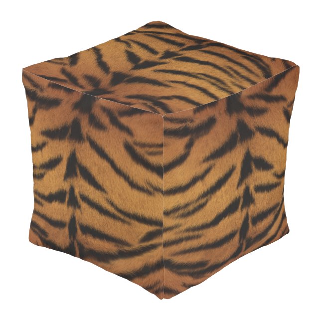 Tiger Fur Outdoor Pouf (Angled Back)