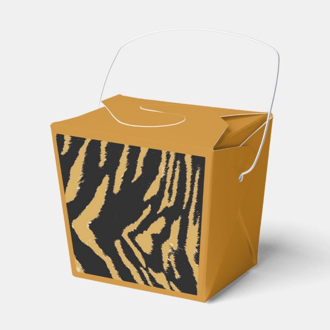Tiger Fur Pattern Favor Boxes (Front Side)