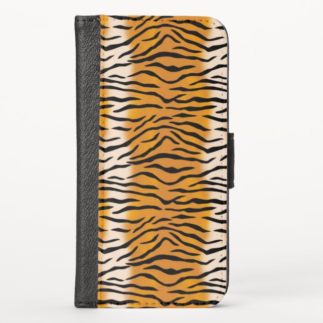 Tiger Fur Pattern iPhone Wallet Case (Front)