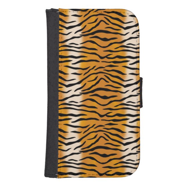 Tiger Fur Pattern Samsung Galaxy S4 Wallet Case (Front)