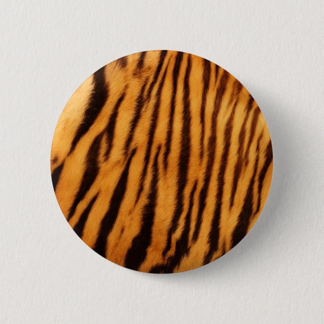 Tiger Fur Skin Print Pattern Button (Front)