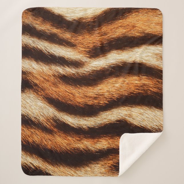 tiger fur texture sherpa blanket (Front)